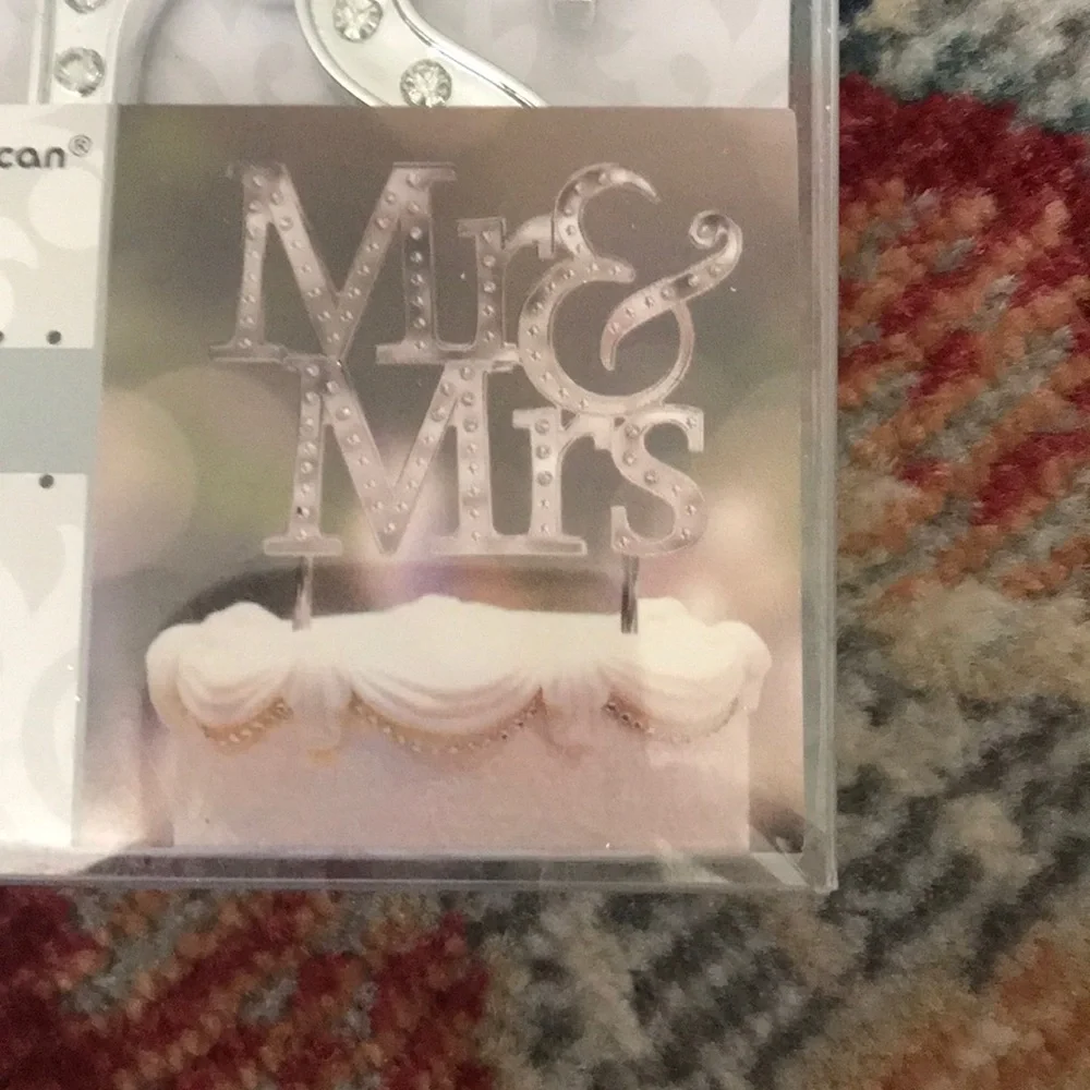 Mr. & Mrs. Rhinestone Cake Topper